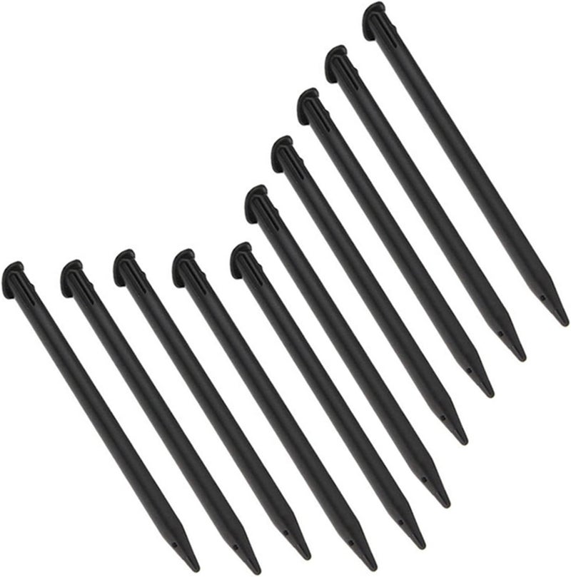 XHBTS 10 Pieces Plastic Replacement Touchscreen Stylus Pen, Compatible with Nintendo New 3DS XL, New 3DS LL (Black) - Image 1